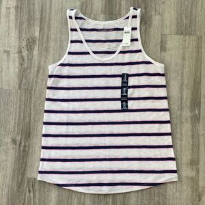 Gap Factory easy tee tank top NWT navy/pink/white size M